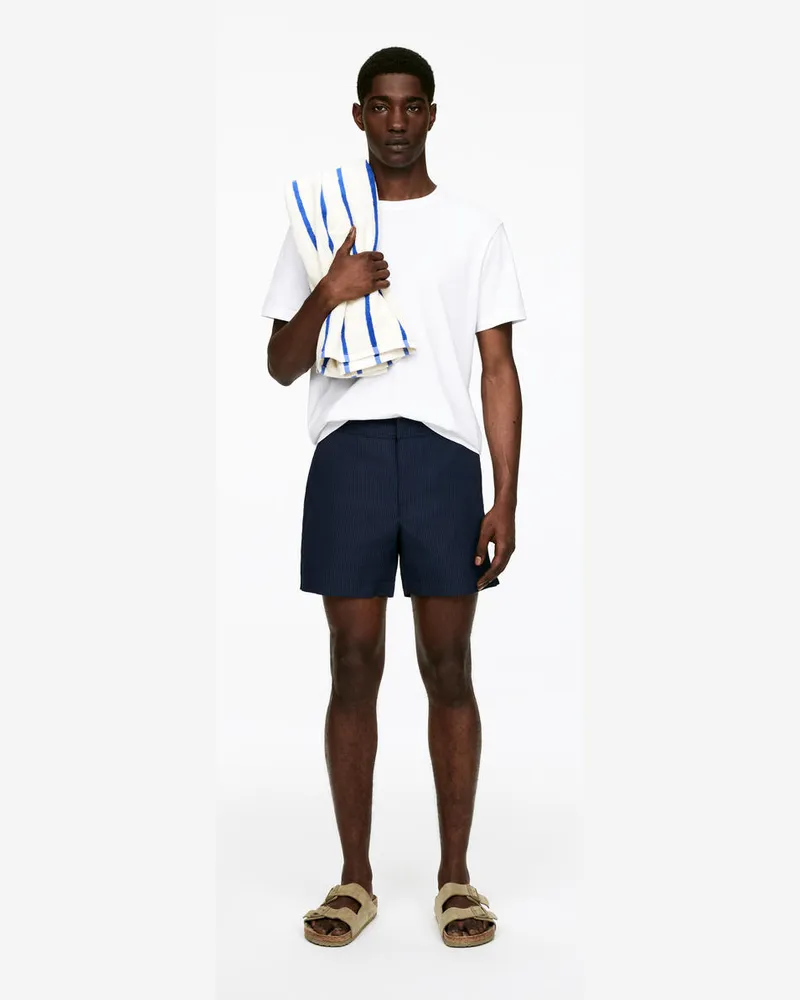 Arket Seersucker-Badeshorts -Blau Blau