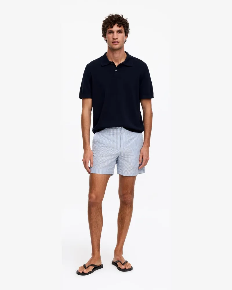Arket Seersucker-Badeshorts -Blau Blau