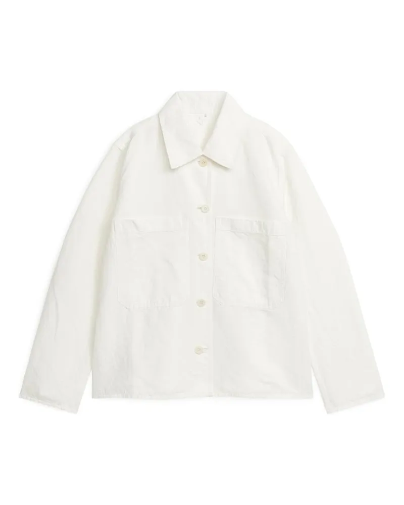Arket Overshirt Aus Leinenmix - Weiß Cremeweiß