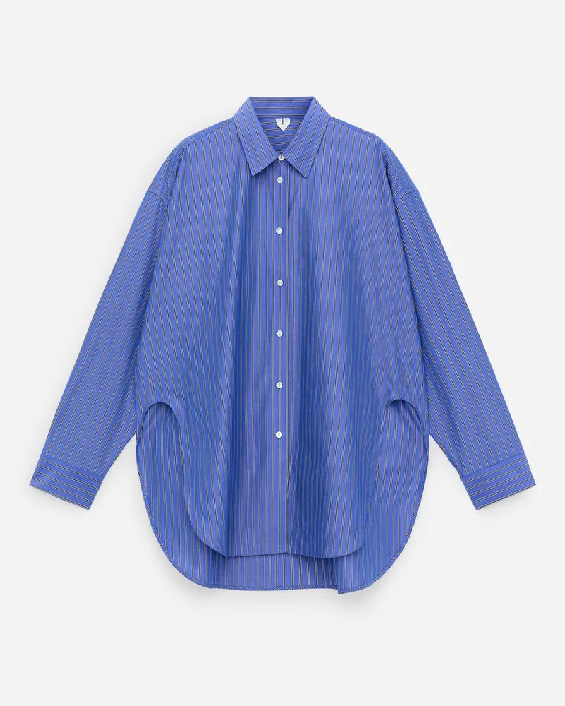 Arket Hemd Mit Abgerundetem Saum Und Schlitz -Blau Blau