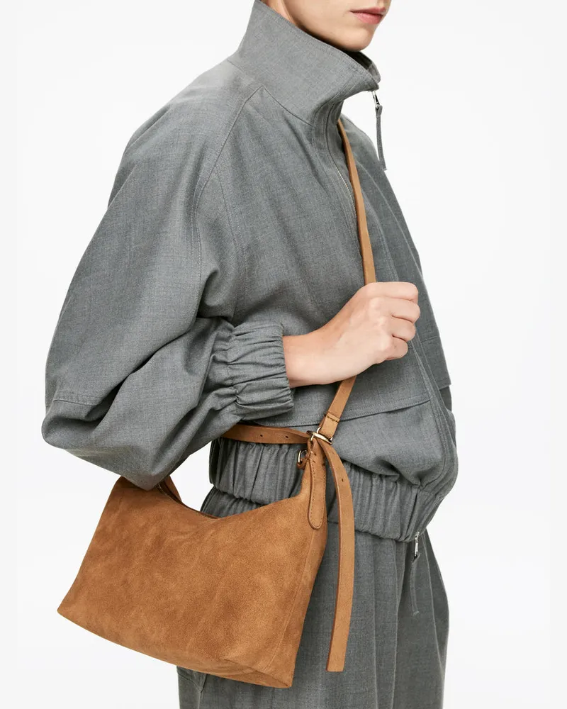 Arket Veloursledertasche -Braun Braun