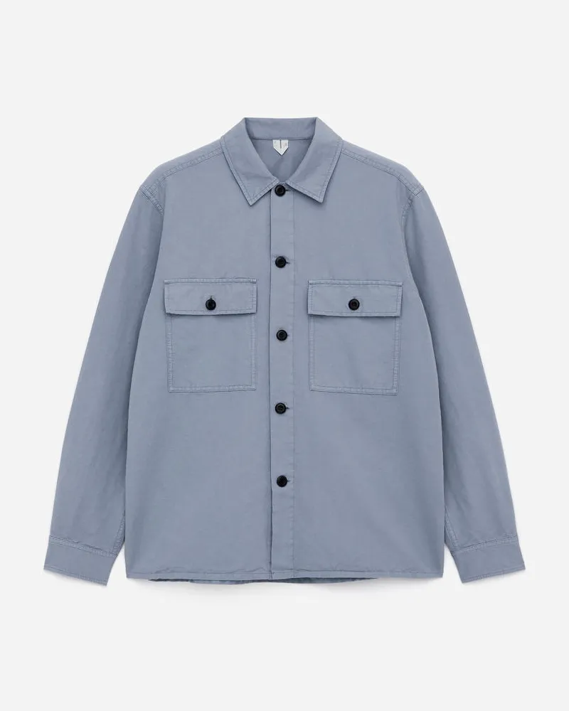 Arket Overshirt Aus Baumwolle Und Leinen -Blau Blau