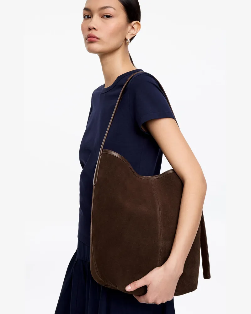 Arket Beuteltasche Aus Veloursleder -Braun Braun