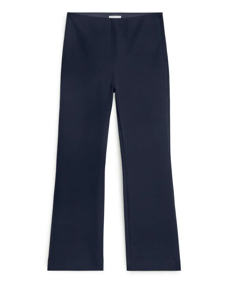 Arket Verkürzte Baumwollstretchhose - Blau Dunkelblau