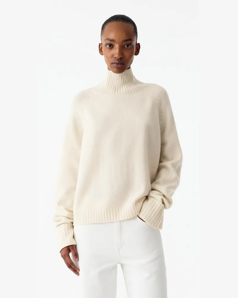 Arket Wollpullover Mit Rollkragen -Weiß Weiß