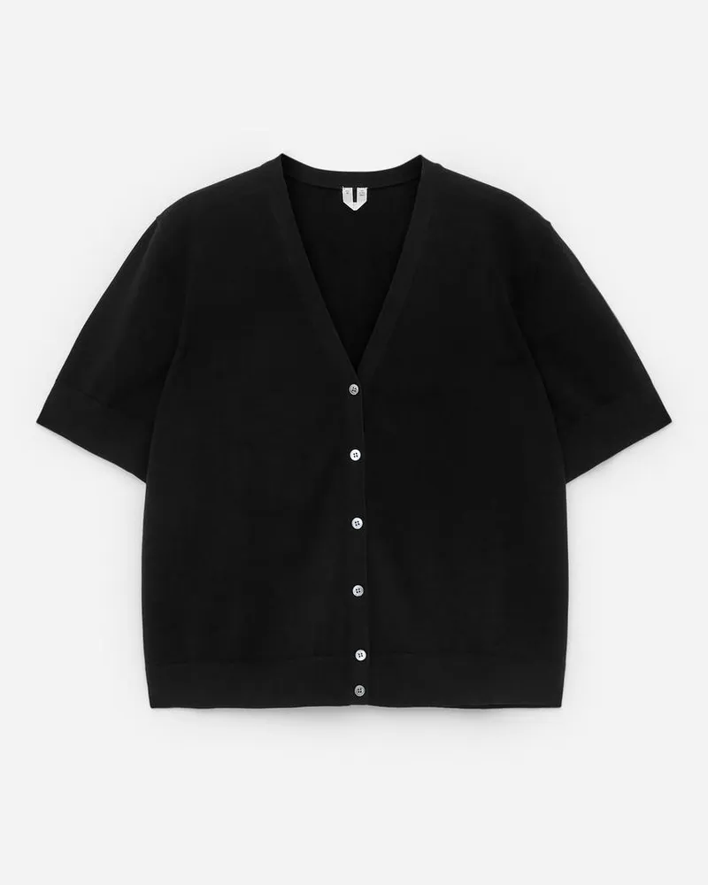 Arket Kurzärmlige Strickjacke - Schwarz Schwarz