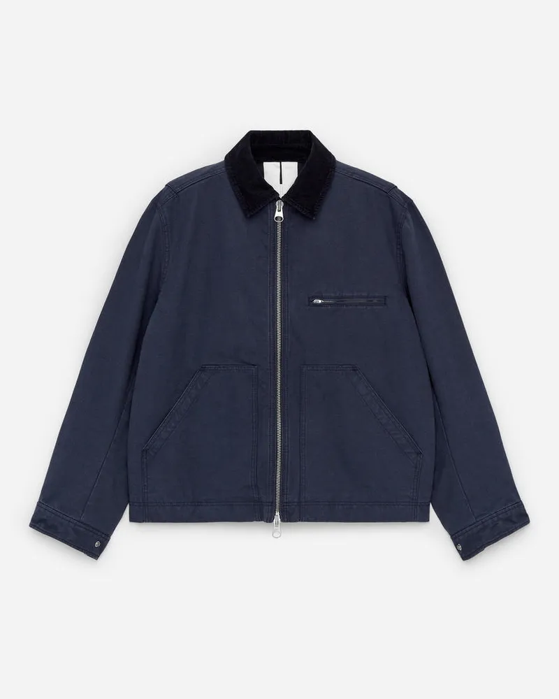 Arket Jacke Aus Baumwollcanvas - Blau Dunkelblau