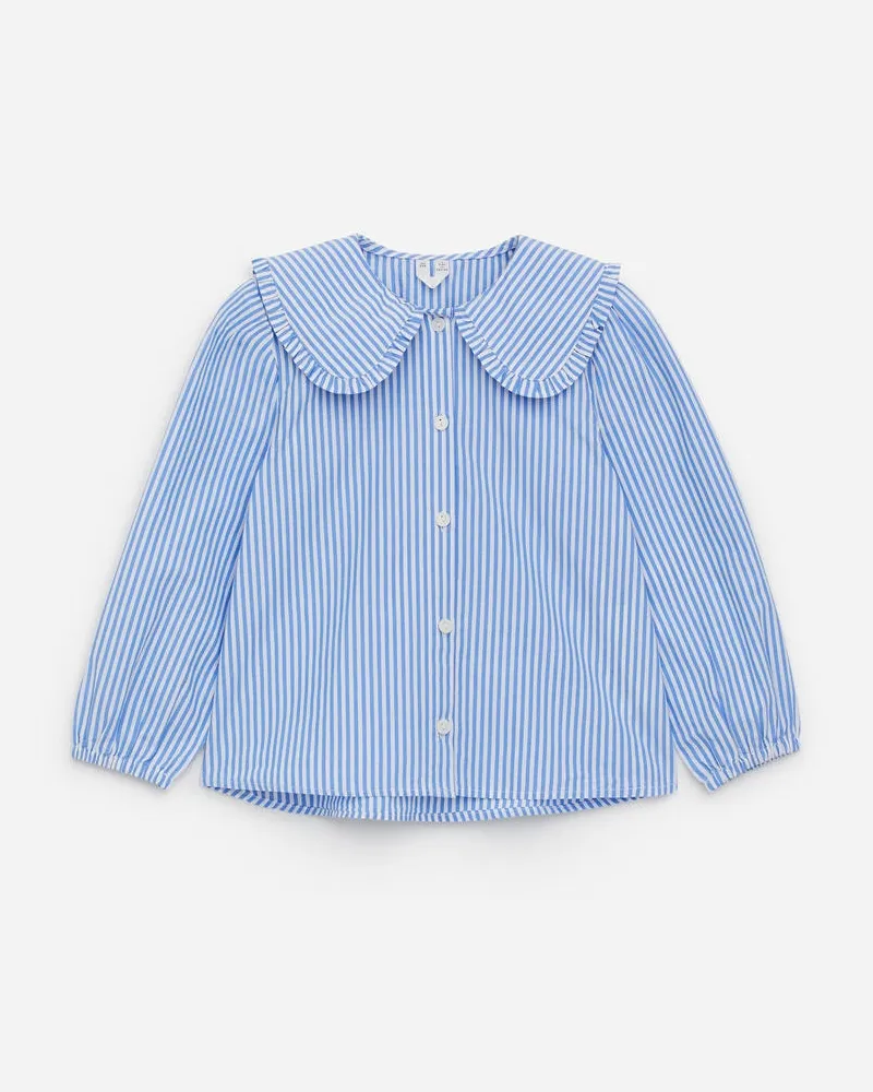 Arket Bluse Mit Rüschenkragen -Blau Blau