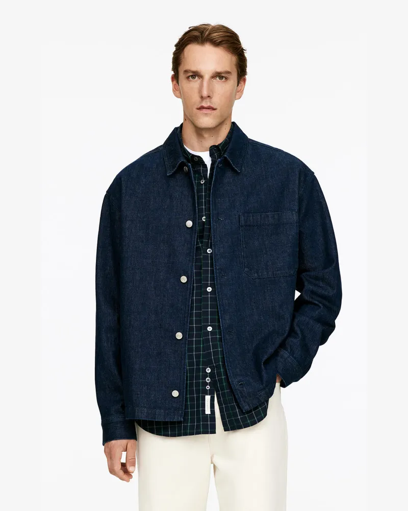 Arket Overshirt Aus Denim -Blau Blau
