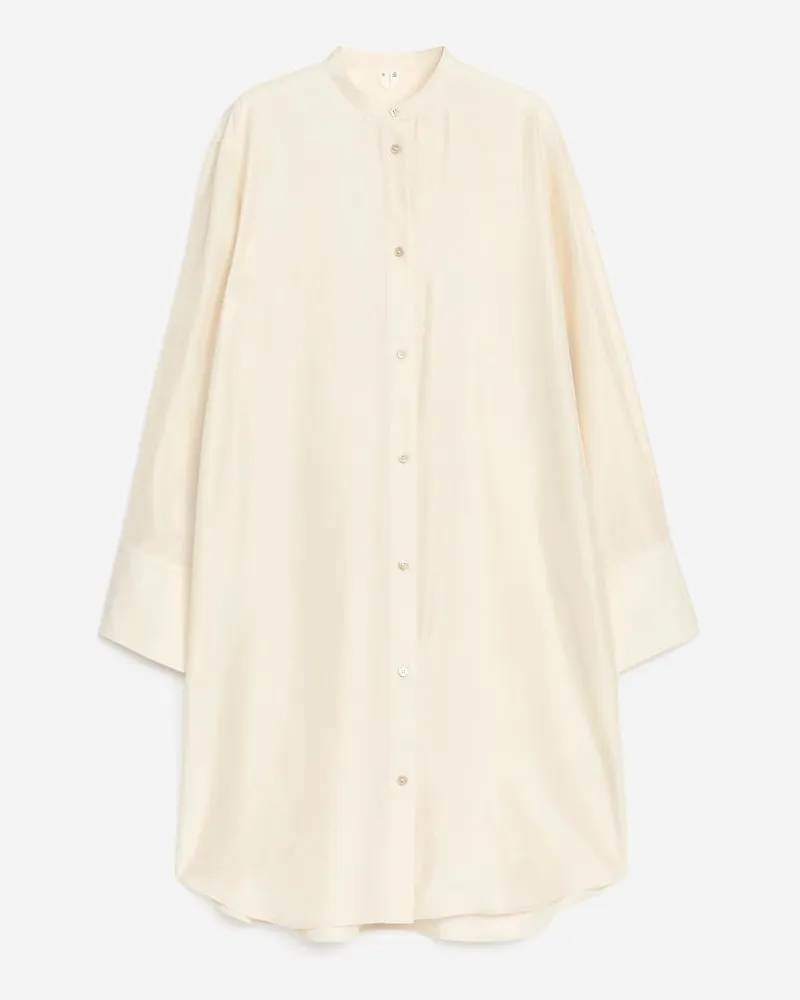 Arket Langes Seidenhemd -Beige Beige