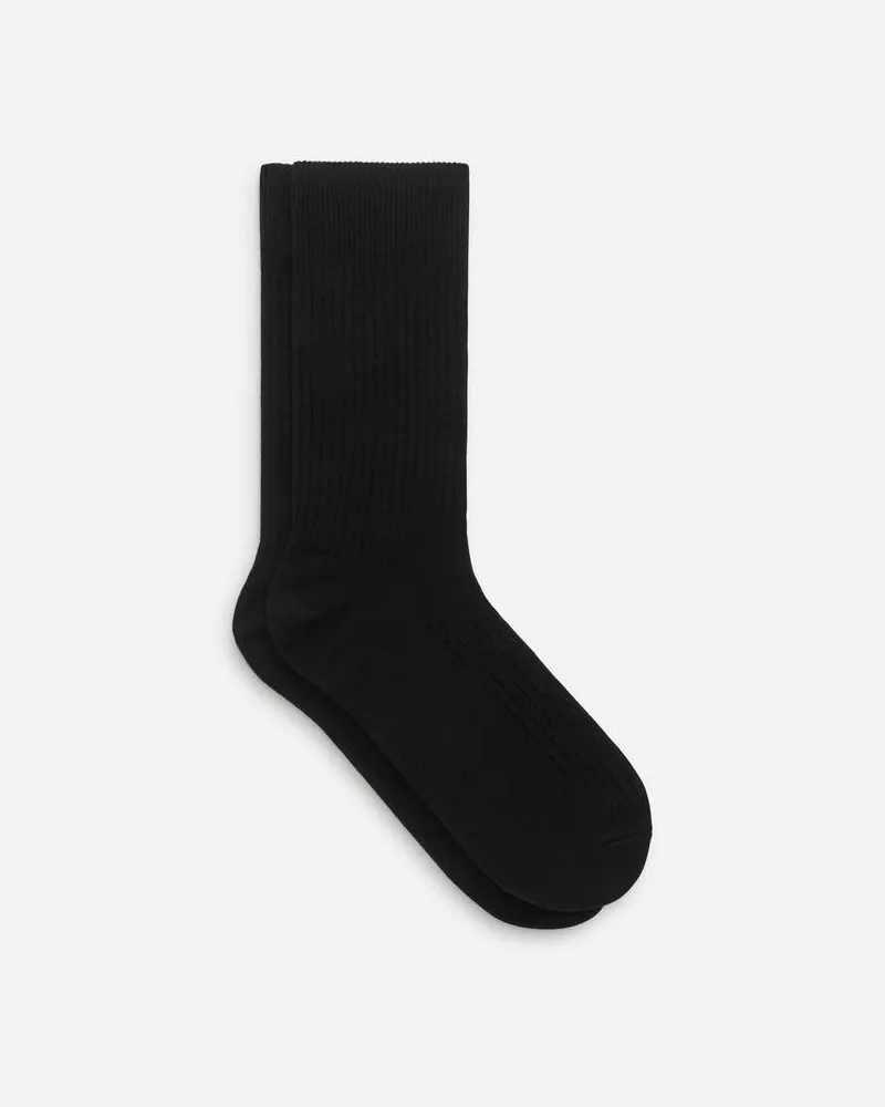 Arket Gerippte Socken Aus Supima-Baumwolle - Schwarz Schwarz