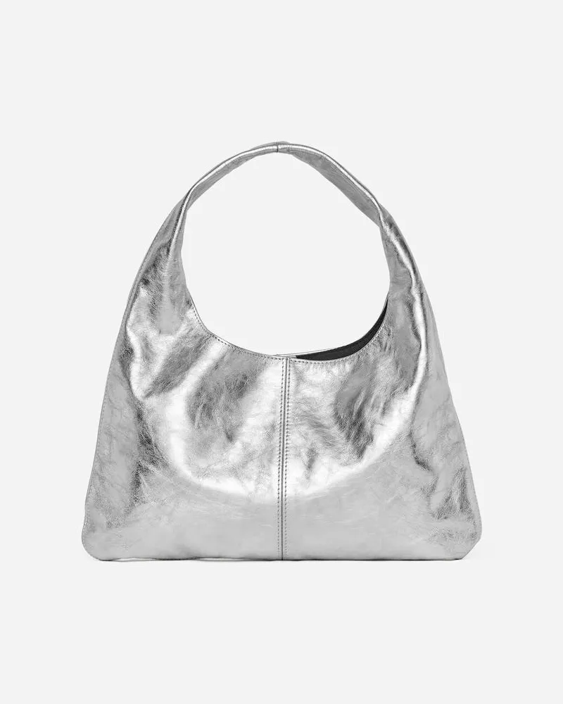 Arket Weiche Ledertasche - Silberfarben Silber