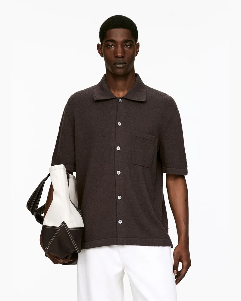 Arket Feinstrick-Poloshirt -Beige Beige