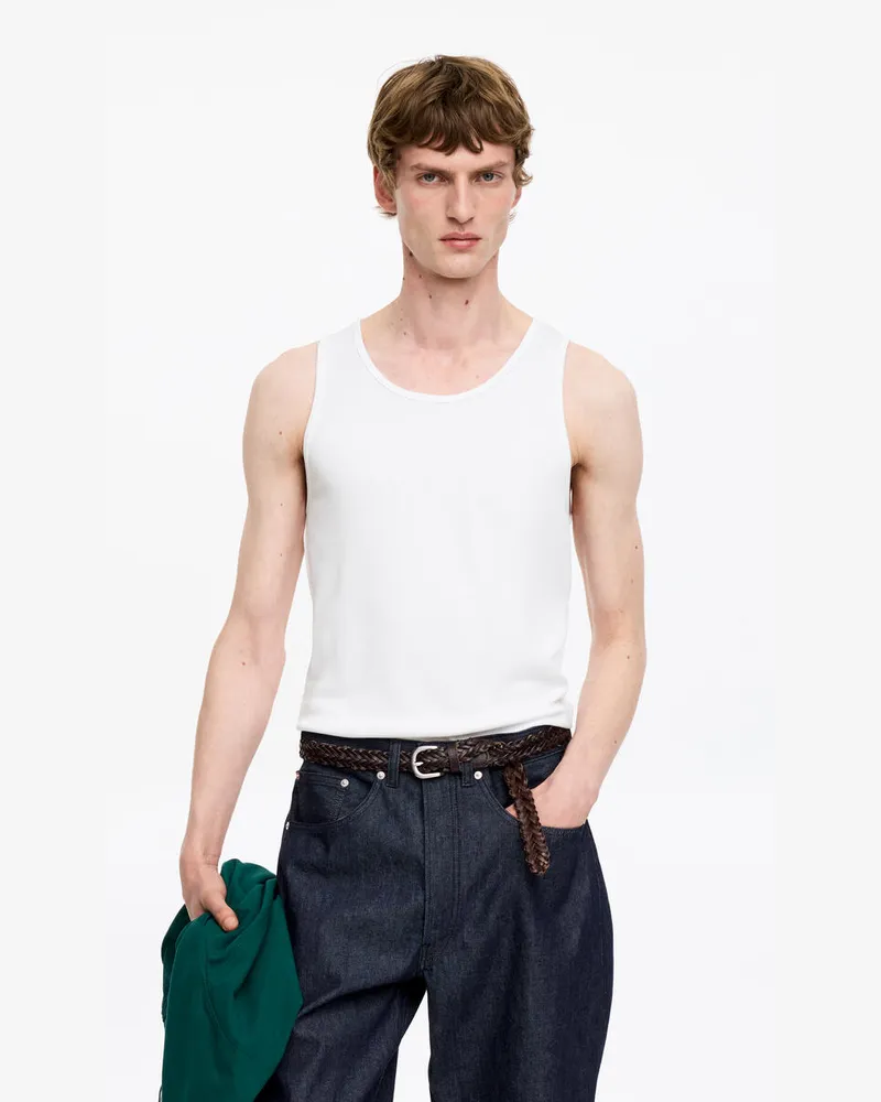 Arket Geripptes Tanktop -Weiß Weiß