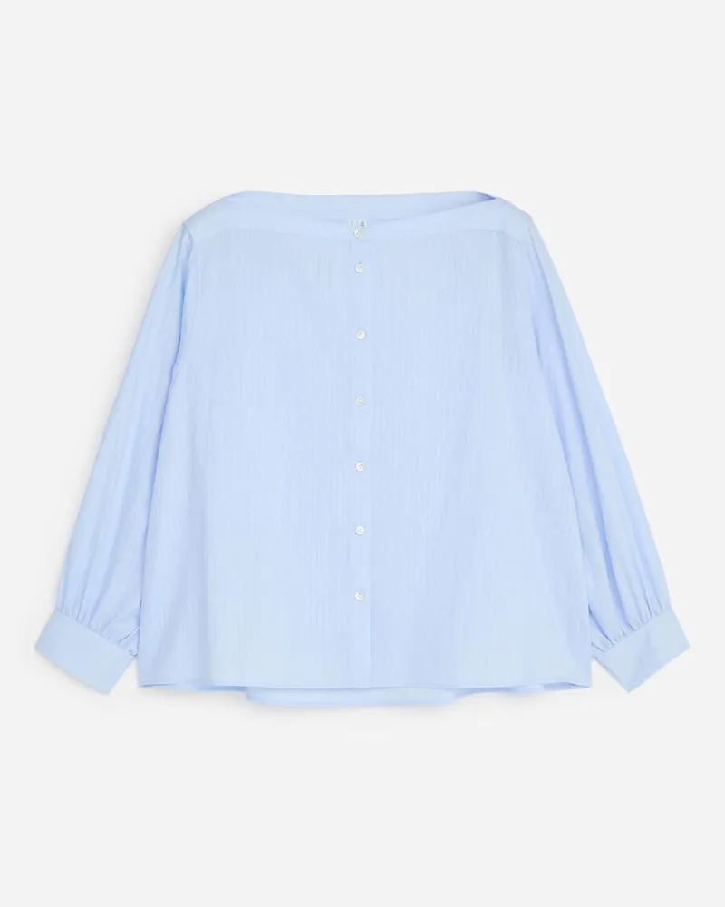 Arket Baumwollbluse Mit U-Boot-Ausschnitt -Blau Blau