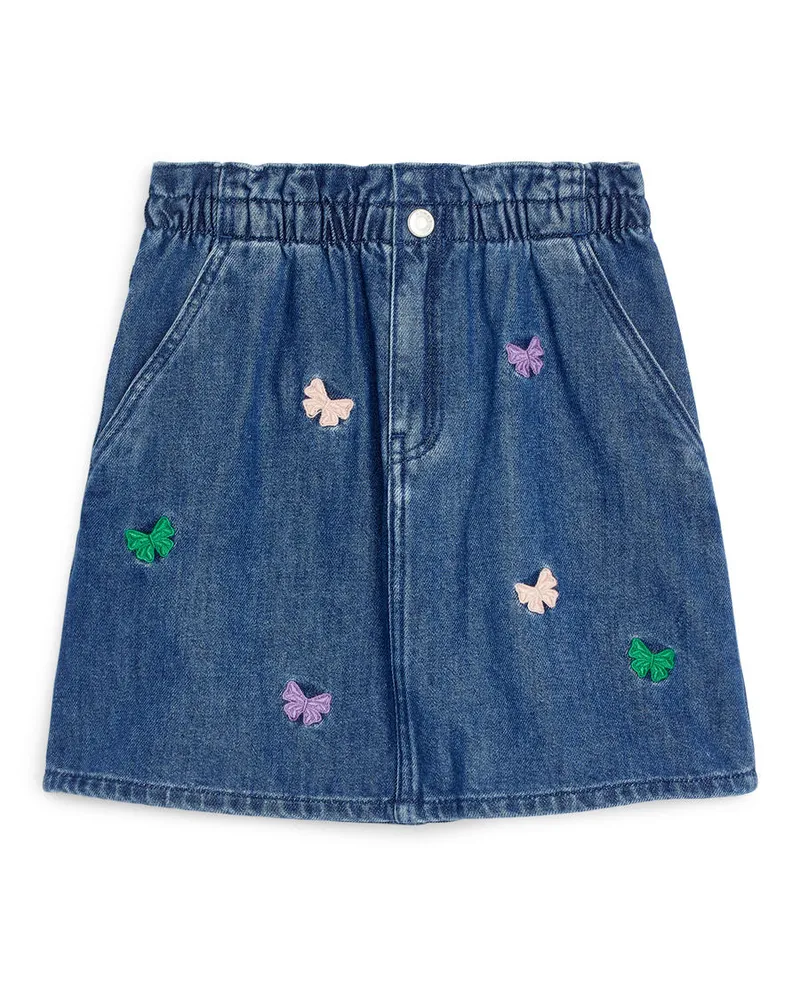 Arket Bestickter Jeansrock -Blau Blau