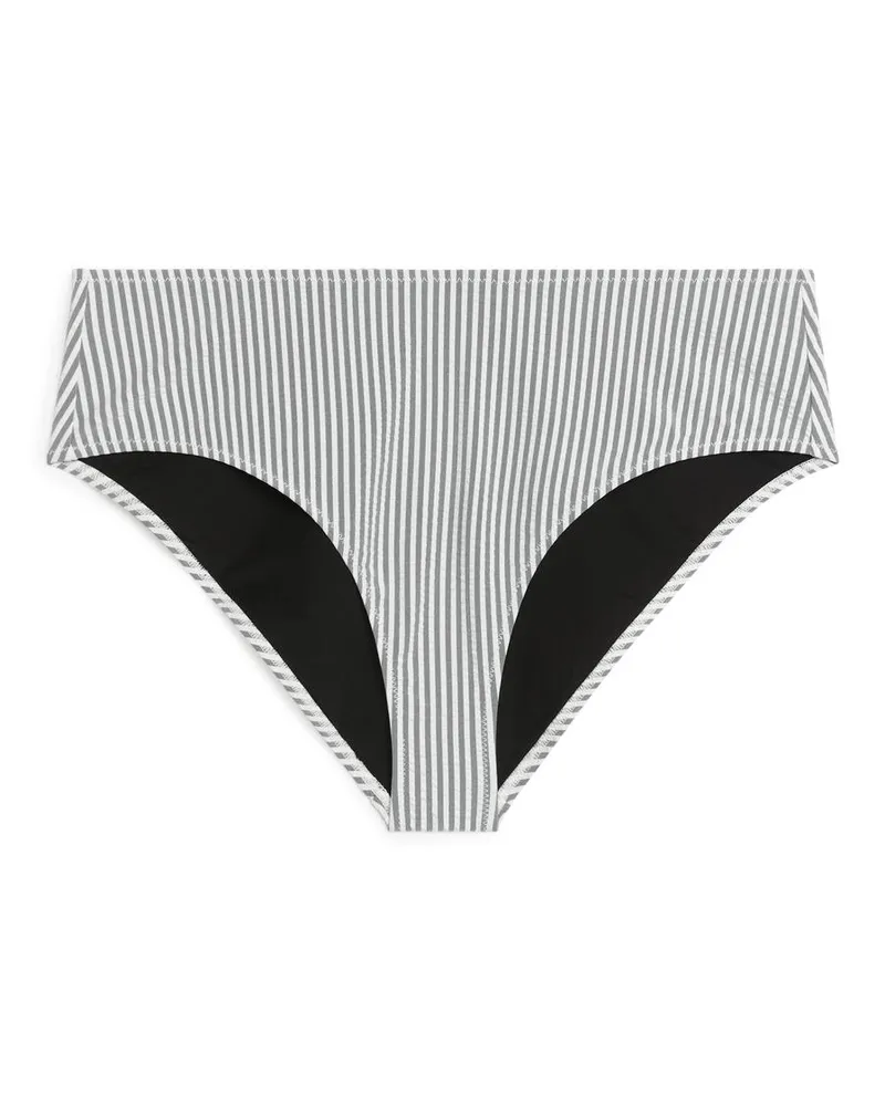 Arket Bikinihose Aus Seersucker - Beige|Mehrfarbig|Weiß Schwarz