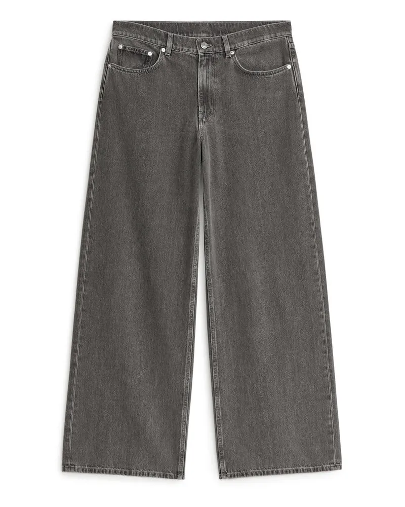 Arket Cloud Loose Jeans Mit Weitem Bein - Schwarz|Grau Verwaschenes