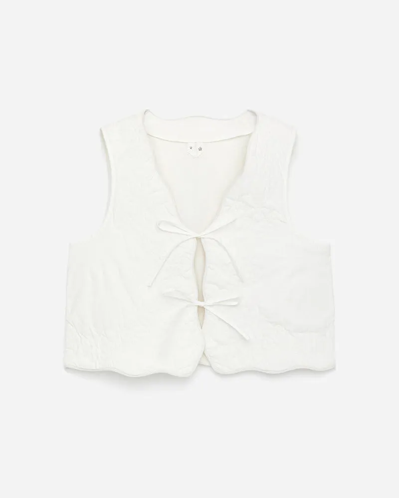 Arket Bestickte Weste -Weiß Weiß