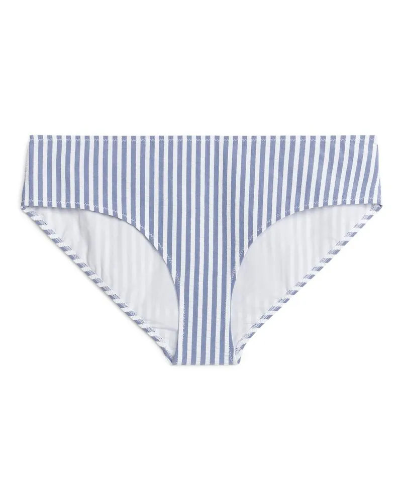 Arket Bikinihose Aus Seersucker - Blau|Mehrfarbig|Weiß Blau