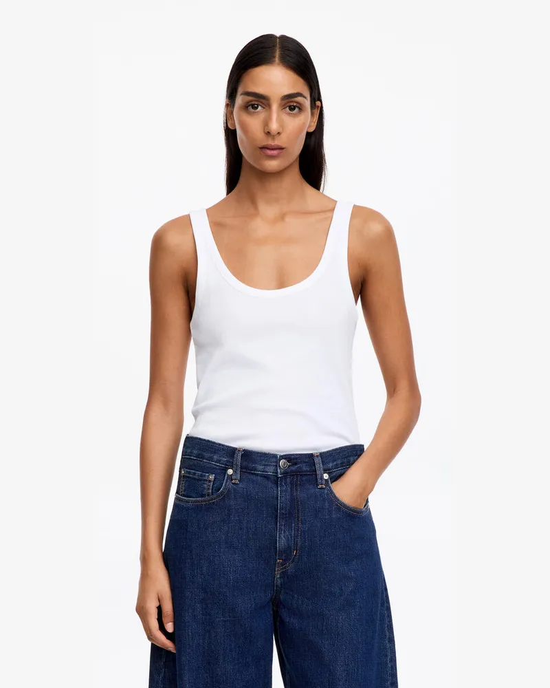 Arket Geripptes Tanktop -Weiß Weiß