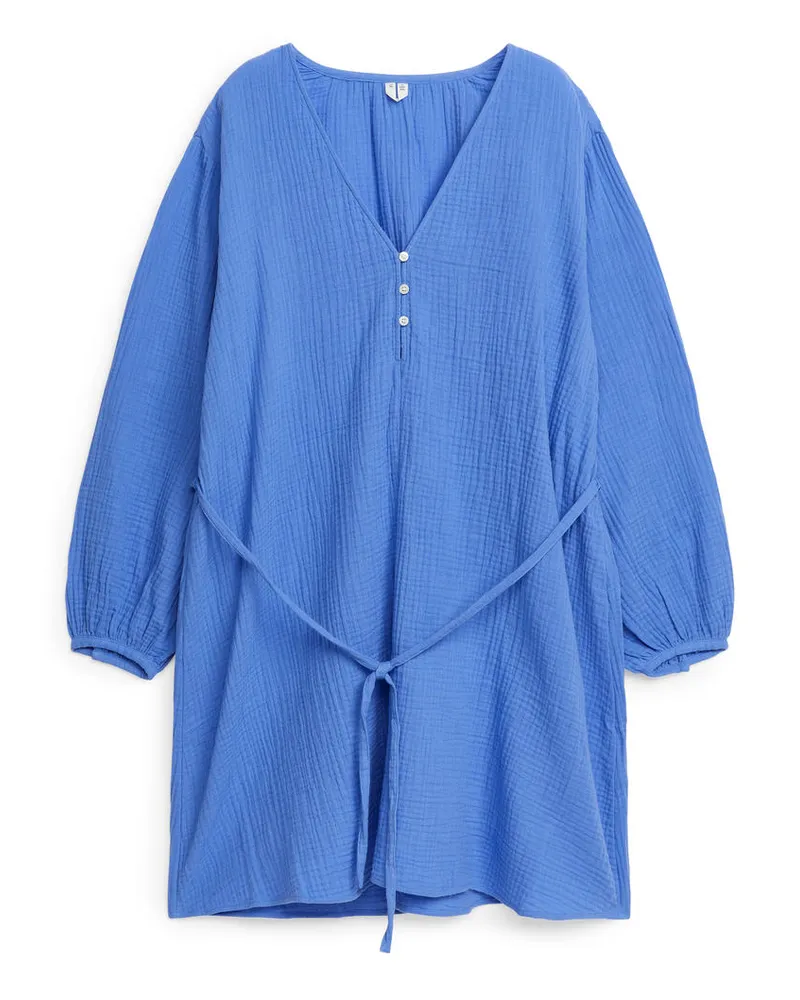 Arket Minikleid Aus Baumwolle - Blau Blau