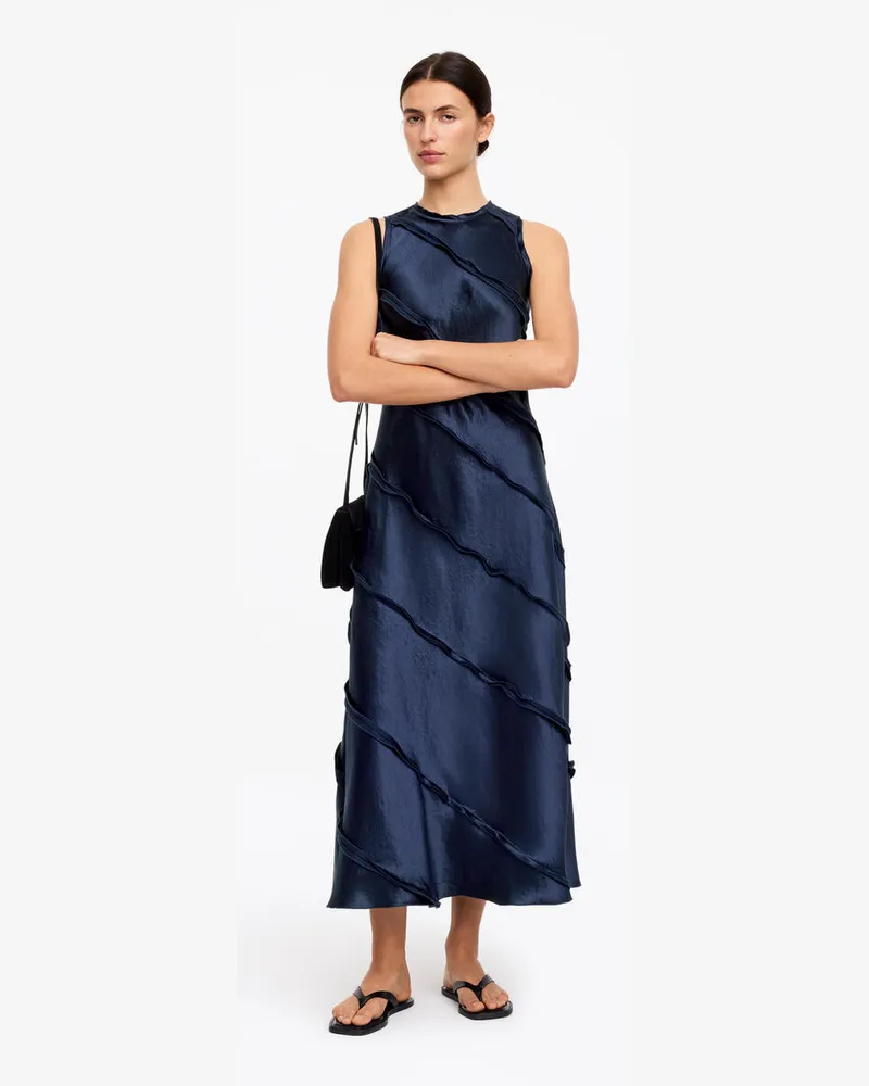 Arket Satinkleid Mit Rüschen -Blau Blau