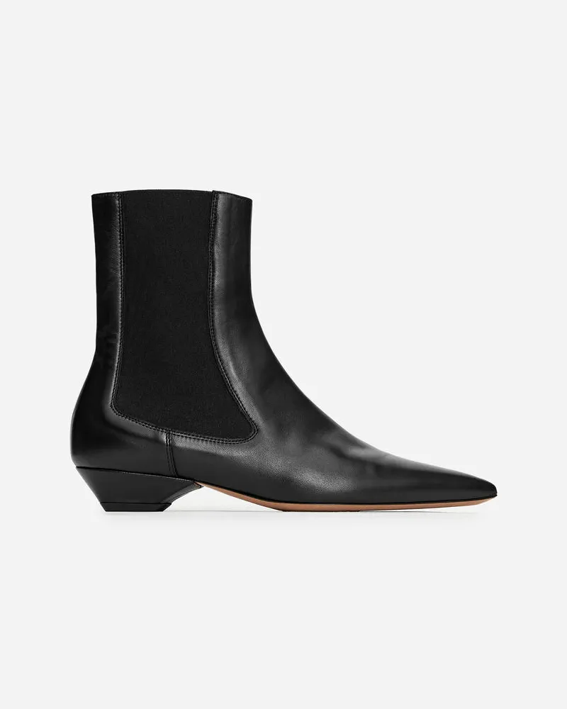 Arket Spitzer Lederstiefel - Schwarz Schwarz