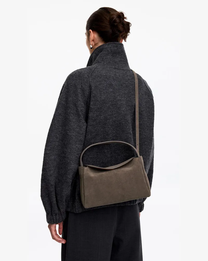 Arket Schultertasche Aus Veloursleder -Braun Braun