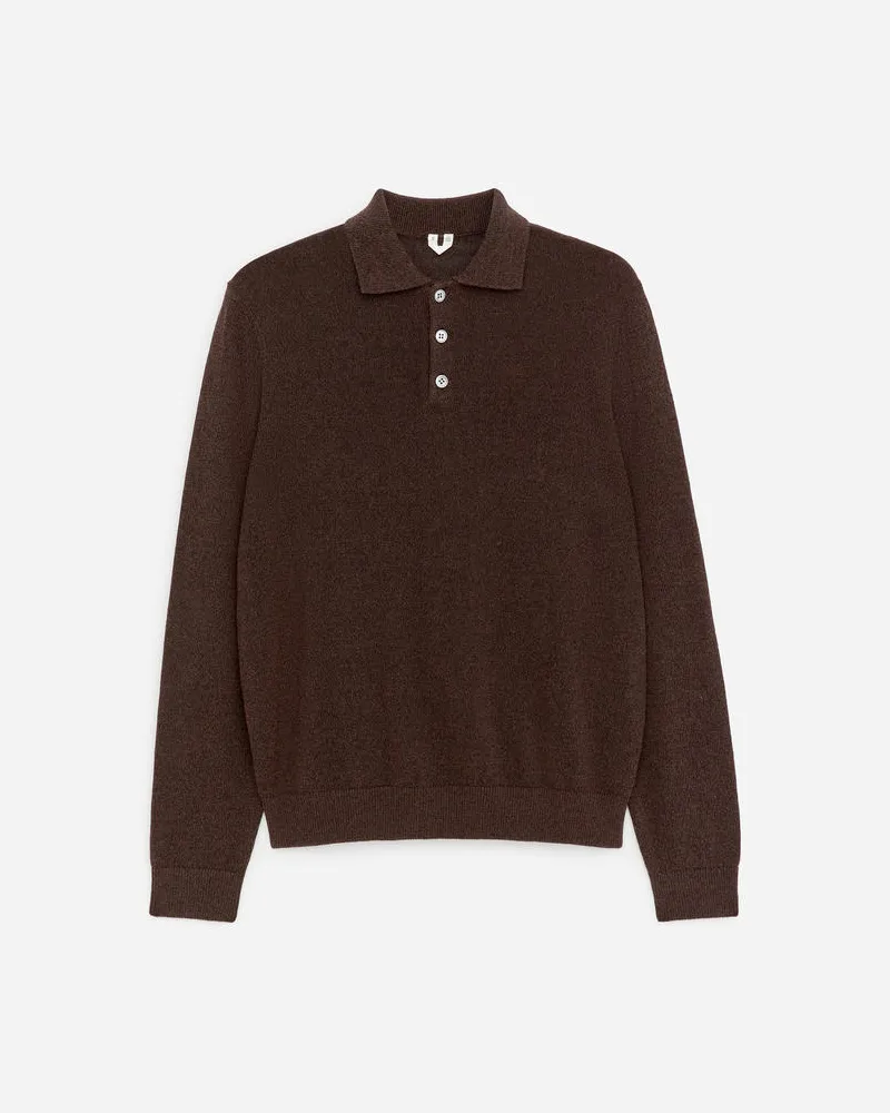 Arket Poloshirt Aus Leinenmischung -Braun Braun