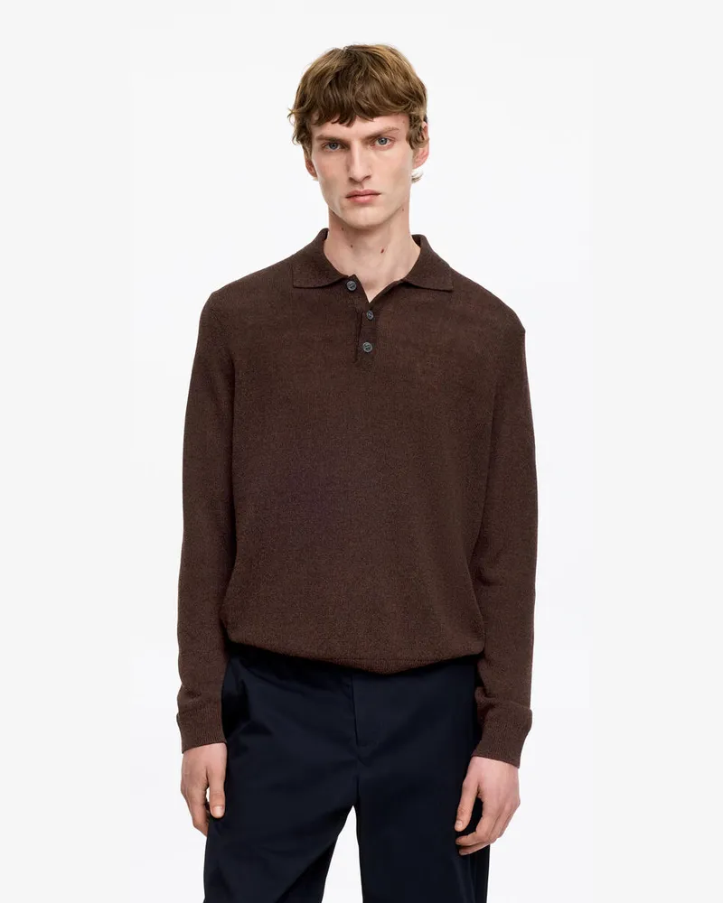 Arket Poloshirt Aus Leinenmischung -Braun Braun