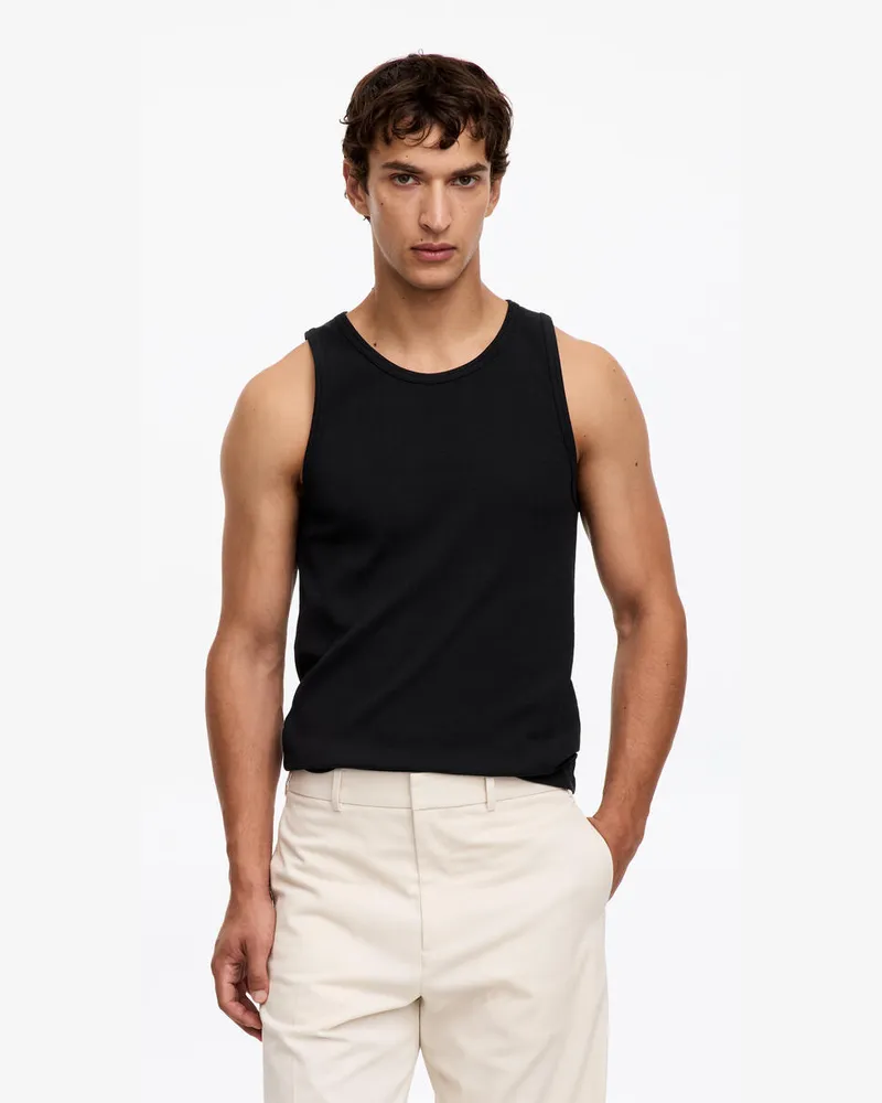 Arket Geripptes Tanktop -Schwarz Schwarz