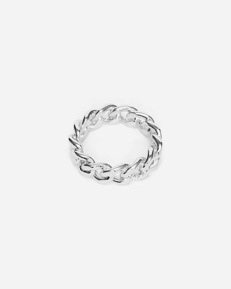 Arket Kettenring Aus Sterlingsilber -Grau Grau
