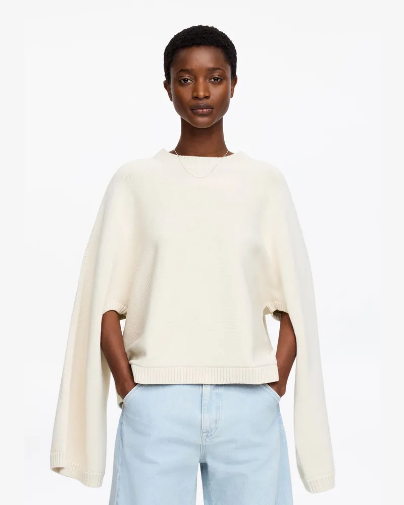 Arket Baumwollpullover Mit Cut-out -Beige Beige