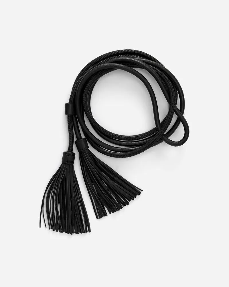 Arket Ledergürtel Mit Quasten -Schwarz Schwarz
