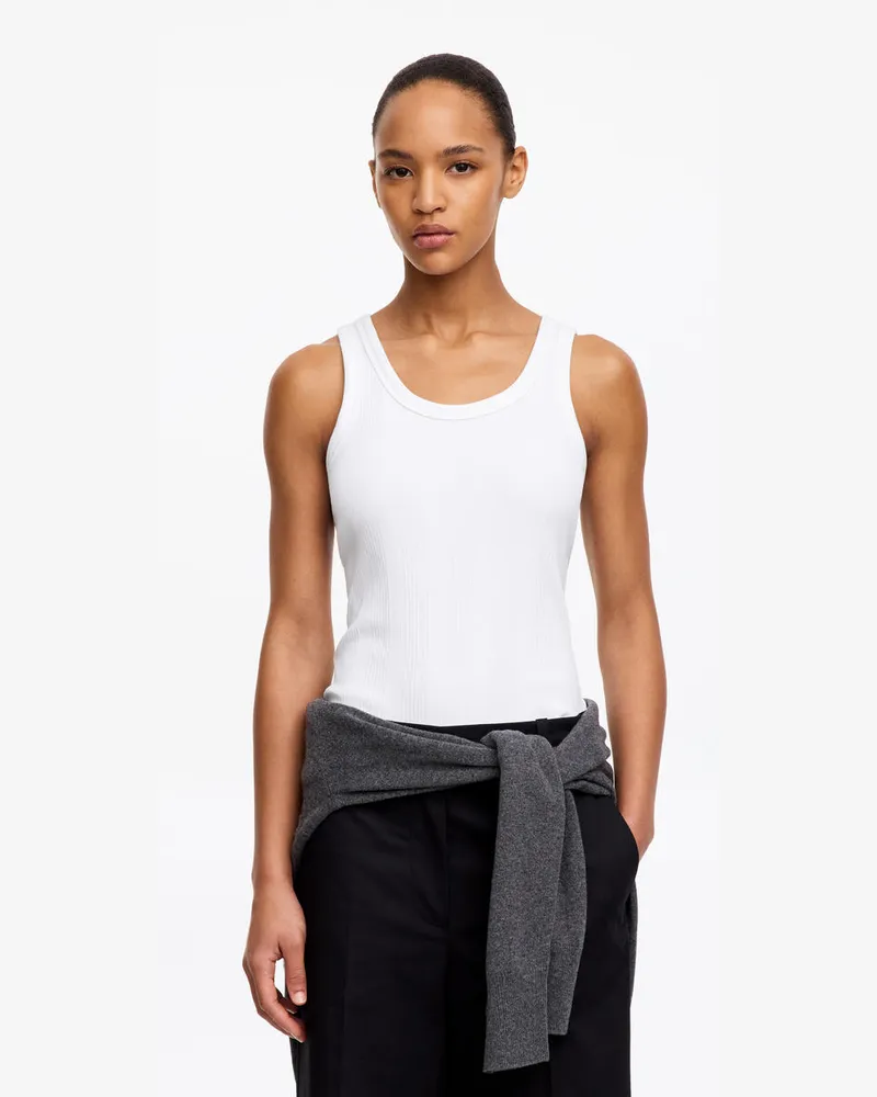 Arket Geripptes Tanktop -Weiß Weiß