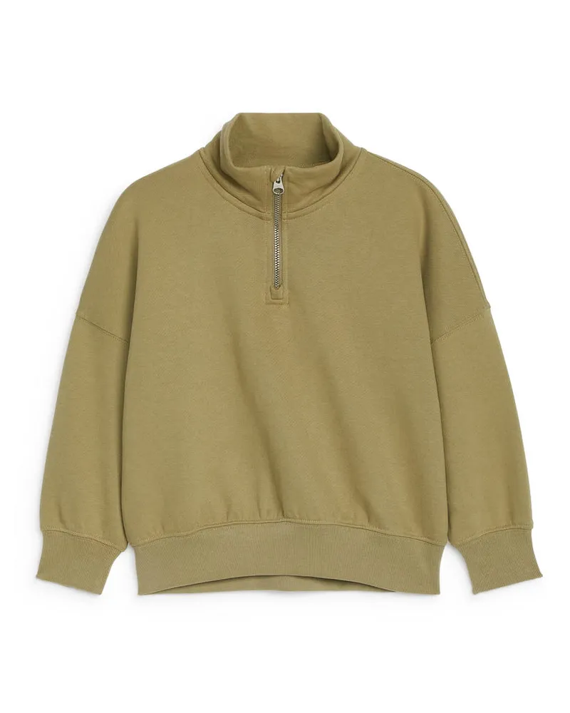Arket Sweatshirt Mit Halbem Reißverschluss -Grün Grün