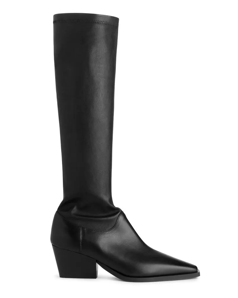 Arket Stiefel Aus Stretchleder - Schwarz Schwarz