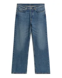 Arket Shore Low Relaxed Jeans Mittelblau