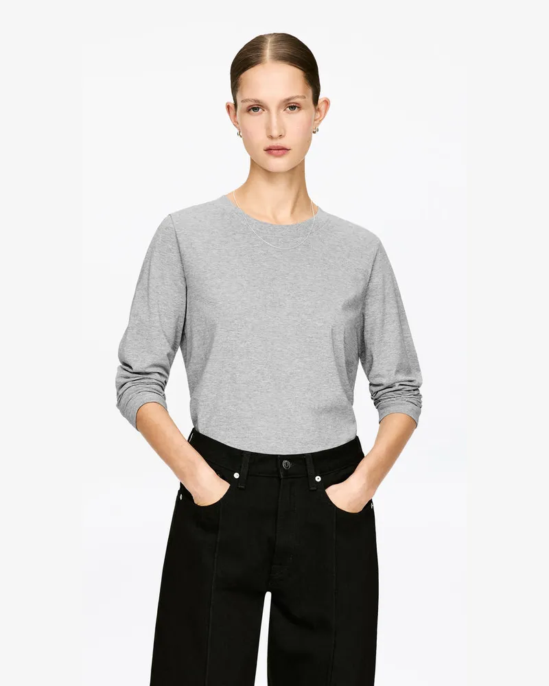 Arket IRIS Charakteristisches Langarm-T-Shirt -Grau Grau