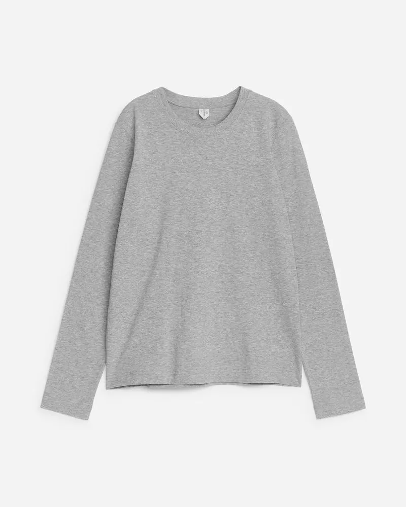 Arket Iris Leichtes T-Shirt - Grau Grau