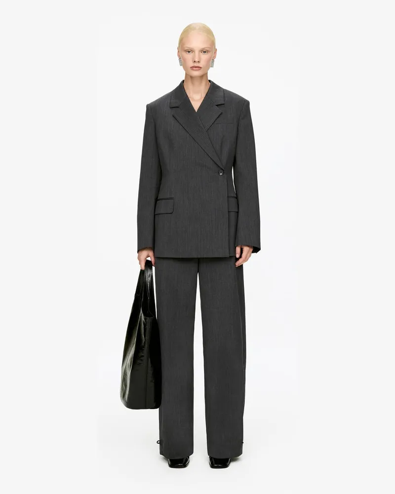 Arket Wickelblazer Aus Wollmischung -Grau Grau
