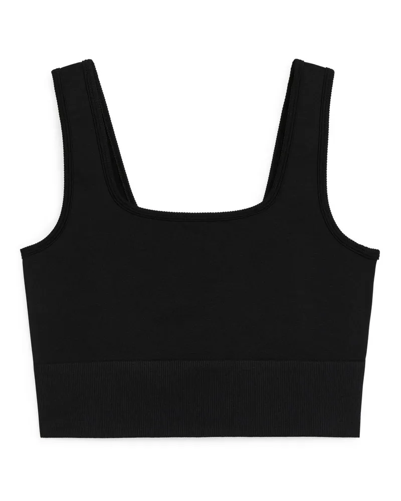 Arket Nahtloser Sport-Bh - Schwarz Schwarz
