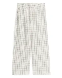 Arket Pyjamahose aus Flanell Weiß