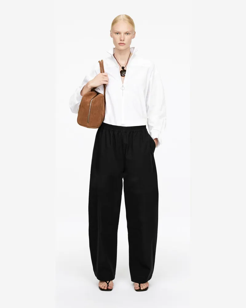 Arket Hose Mit Barrel Leg -Schwarz Schwarz