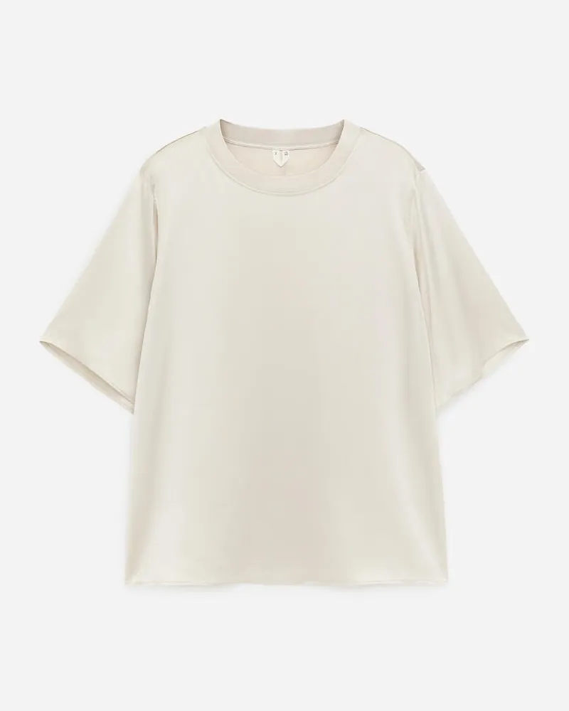 Arket T-Shirt Aus Seidensatin -Weiß Weiß