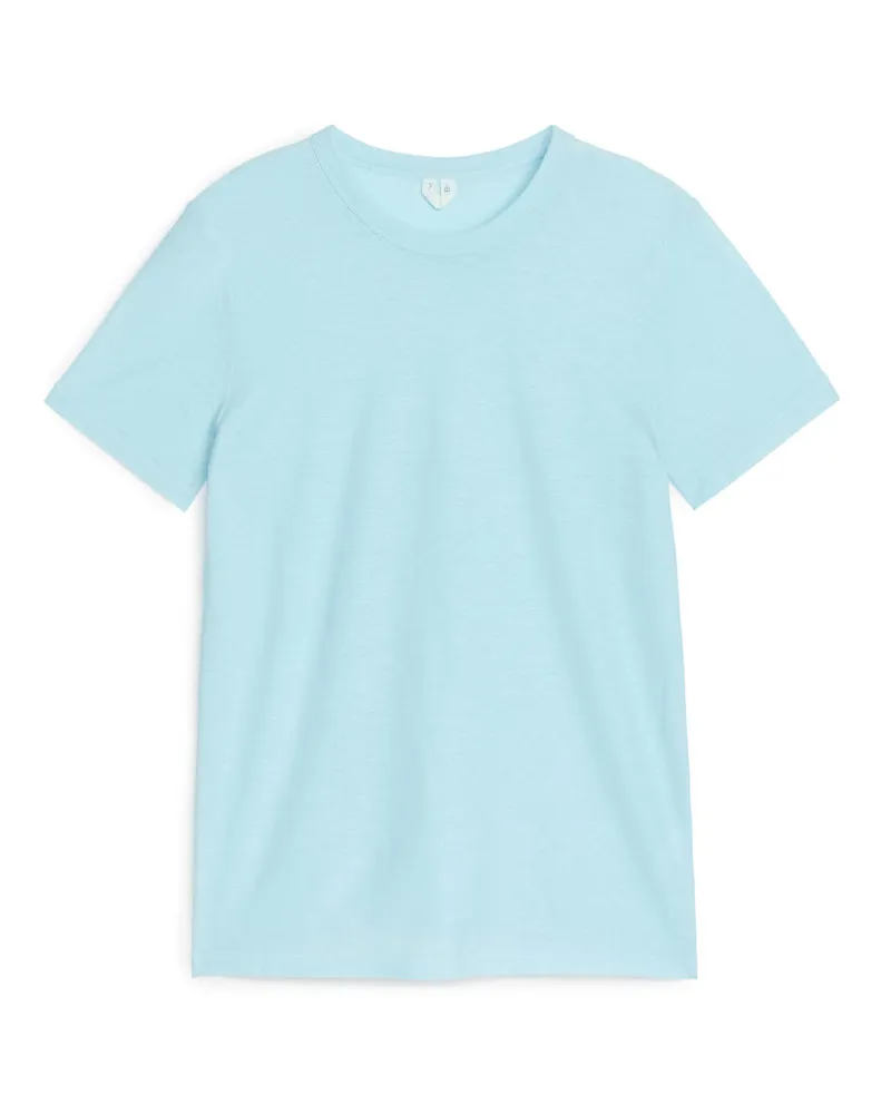 Arket T-Shirt Aus Crêpe-Gewebe - Türkis Türkis