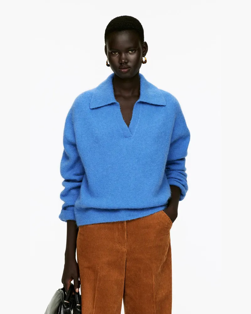Arket Pullover Aus Alpakawolle Und Wolle -Blau Blau