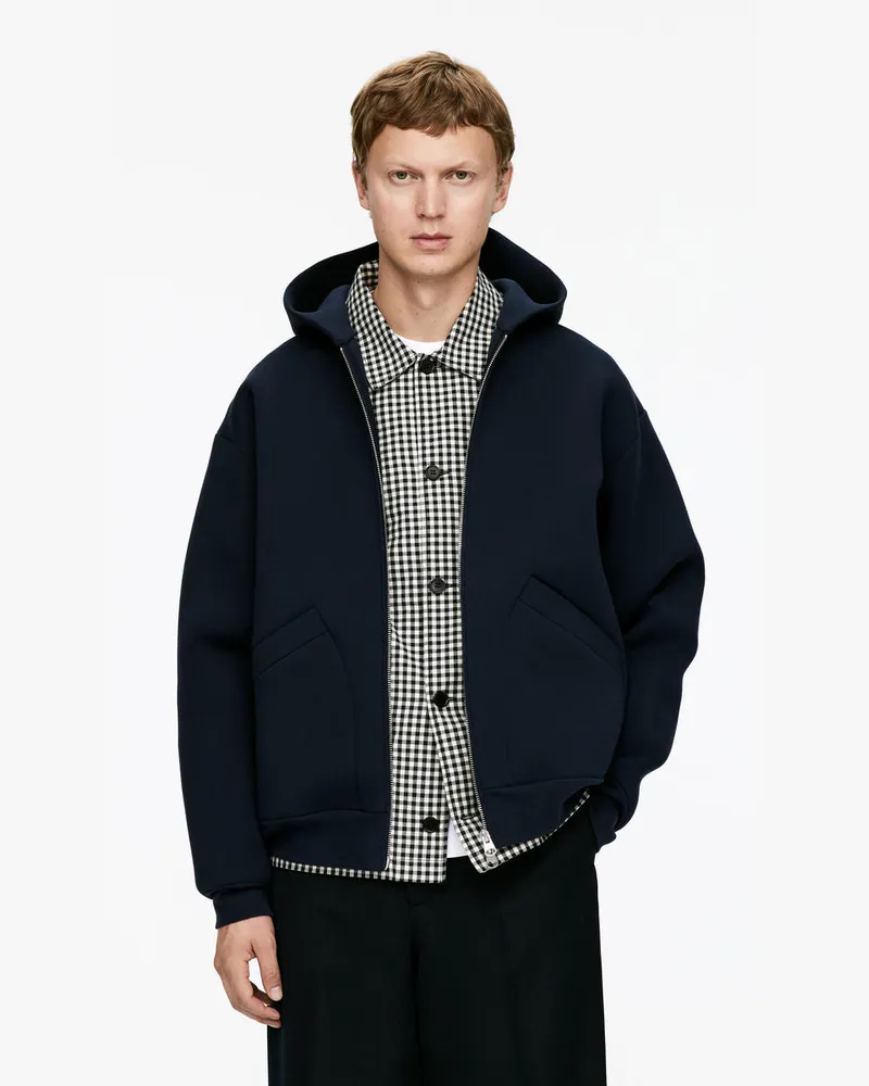 Arket Scuba-Kapuzenjacke Mit Reißverschluss -Blau Blau