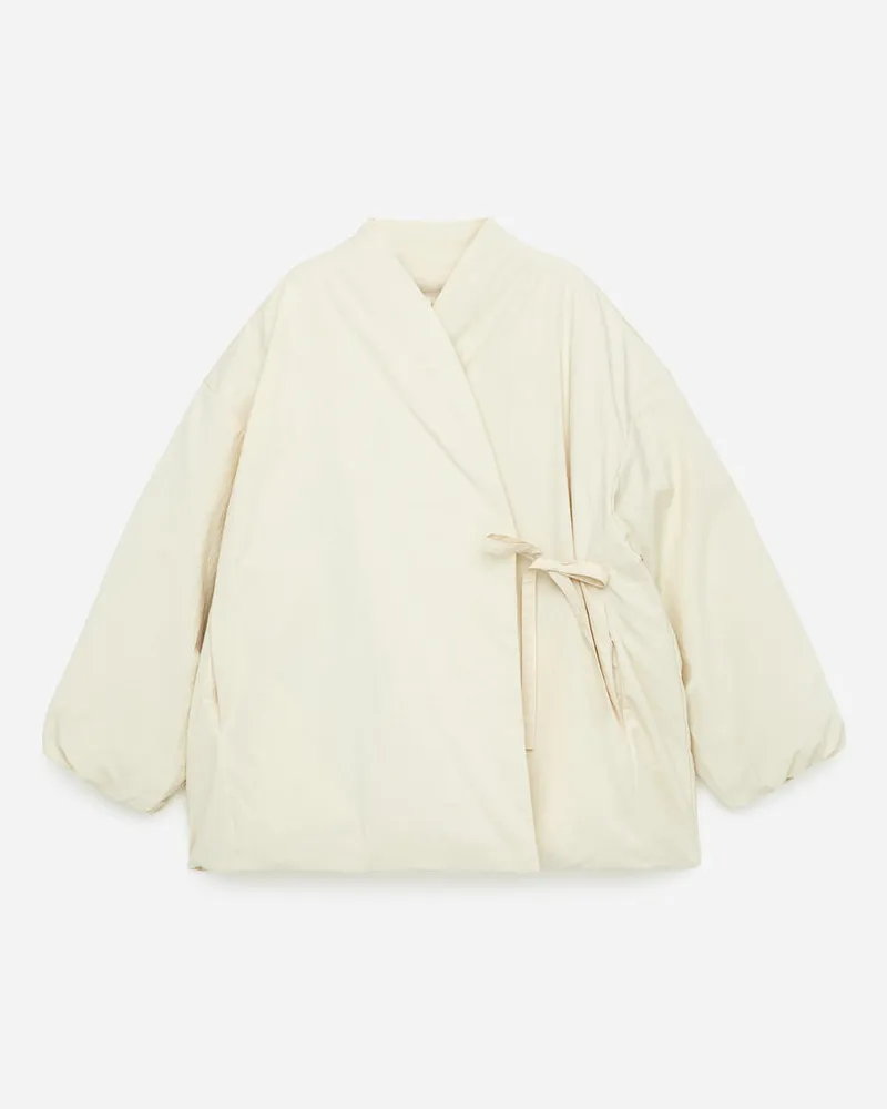 Arket Daunenjacke Aus Satin - Weiß Cremeweiß
